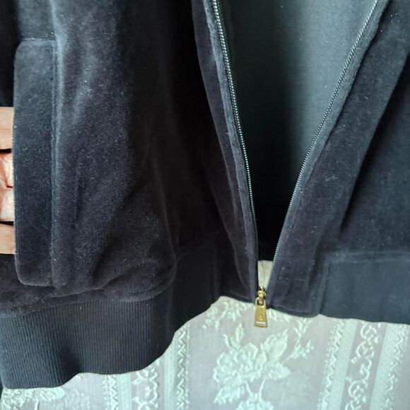 Ralph Lauren Women's Black and White Velour Jacket - Picture 4 of 8